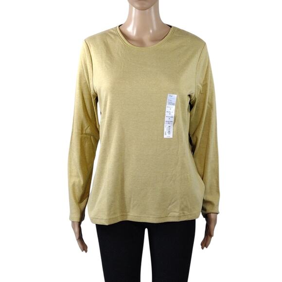 NWT Croft & Barrow Classic Stretch Cotton Golden Olive Yellow Long Sleeve Shirt - Picture 1 of 13